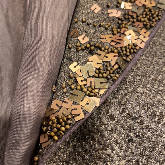 NWT Coldwater Creek Brown Lined Sequin Detail Misses Jacket L 14-16 - Picture 4 of 15